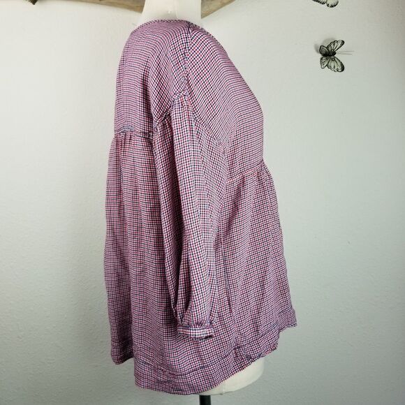 Max studio red white and blue 3/4 sleeve peplum - Picture 3 of 7